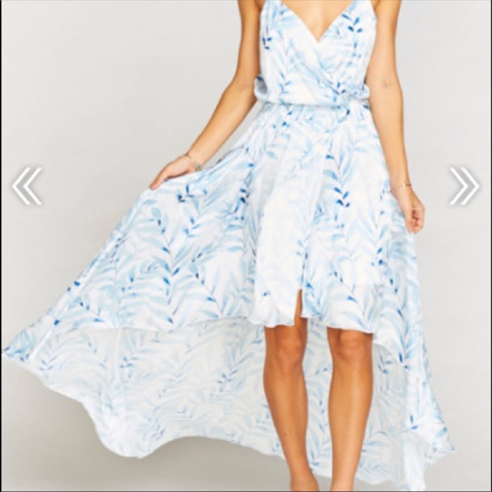 Show me your mumu blew me away high low blue dress